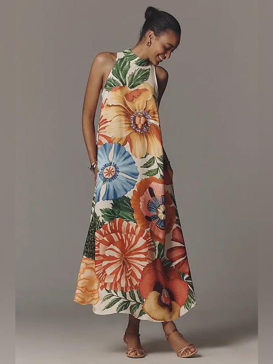 FARM Rio Dresses & Skirts - Farm Rio Halter Maxi Dress Size XL